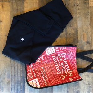 lululemon athletica Pants - Wunder Under High Rise Foldover Leggings 6 Black lululemon athletica Pants - Wunder Under High Rise Foldover Leggings 6 Black